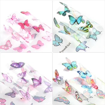 10 Listy Charms Butterfly Design Nail Art Nálepky Kvety na Nechty, Nálepky na Prenos Lepiť Nálepky na Nechty, Ozdoby na Nechty Umenie
