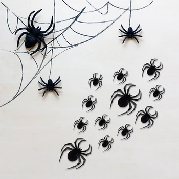12/48Pcs Halloween 3D Bat Samolepky na Stenu Black Spider PVC Okien Stikers Pre Happy Halloween Domov Bar DIY Stenu Odtlačkový Horor Rekvizity