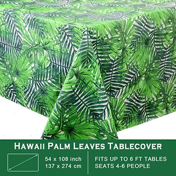 137*274cm Havaj Palmové Listy Obrus Nordic Tropických Rastlín Plastové Tropické Jednorazové Obrus Luau Party Kuchyňa Jedálenský R