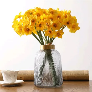18pcs Umelé Kvety Narcis Simulácia Hodváb biele/žlté Narcisy pre Domáce Dekorácie, Svadobné Party Centerpieces Kvet