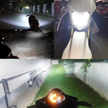 1Pcs Moto BA20D PX15D Motocykel LED Reflektor Svetlometov Hmlové Svetlá Žiarovky Biela 6000K Skúter Príslušenstvo DC 12V 5630 33 SMD