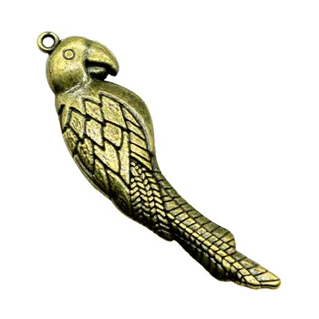 3ks Vták Prívesok Charms DIY Šperky Robiť Šperky Hľadanie Antickej Bronzovej Farbe 2.3x0.6 palcový (58x16mm)