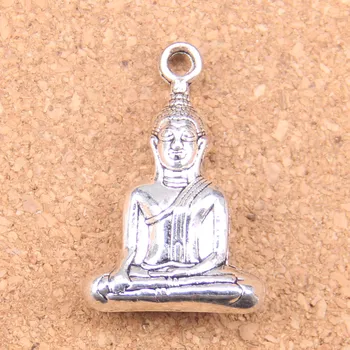 4pcs Charms meditovať, buddha 35x23mm Starožitné Prívesky,Ročník Tibetskej Strieborné Šperky,DIY náramok náhrdelník