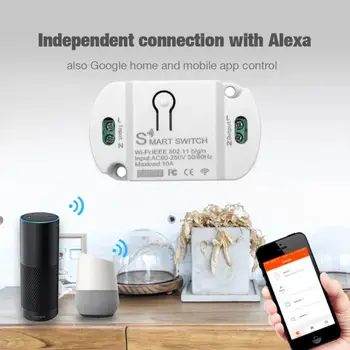 5/3ks Tuya 10A Wifi Smart DIY Spínač Časovač Bezdrôtové Spínače Smart Home Automation Kompatibilný So Alexa Domovská stránka Google Inteligentný Život