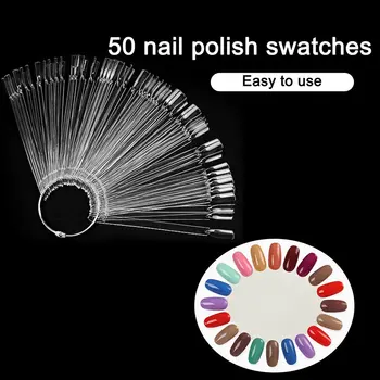 50pcs Nail Art poľský Displej Nechty Nástroje Praxi Transparentné Prirodzené Farby Manikúra DIY Krúžok Manikúra Nechty Farbu Vzorky Trendcy