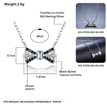 925 Sterling Silver Šperky Luk-uzol Náhrdelník pre Ženy, Ženské Bijoux Náhrdelníky, Prívesky Dievča, Darček K018