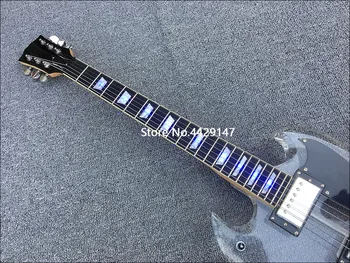 Akryl Crystal LED SG Elektrické gitary, Akryl Telo Rosewood Hmatníkom s LED Svetlom Chrome Hardvéru Veľkoobchod Rýchle dodanie