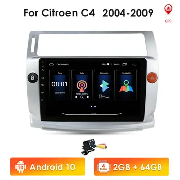 Android Auto Stereo Rádio Multimidia GPS Pre Citroen C4 C-Triomphe C-Quatre 2004-2009 DAB 4G NECH bluetooth Autoradio CarPlay TPMS