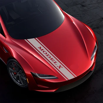 Auto Kapota Hlavu Kryt Motora Šport Styling Samolepky a Nálepky Auto Dekorácie DIY Príslušenstvo pre Tesla Logo Model 3 S X Y P100D