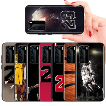 Basketbal Číslo 23 pre Huawei P30 P40 P20 P10 Pro Lite E Plus 4G 5G P9 P8 Lite P Smart Z S Plus Soft Black Telefón Prípade