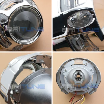 Britune Auto Objektív Angel Eyes Bi-xenon Šošovky 3,0 palca Retrofit Projektor Svetlometu Switchback Halo H1 LED HID Svetlo Príslušenstvo