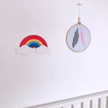 Cartoon Drevené 3D Rainbow, Stena Nálepky pre Deti Izby, Obývacej Izby, Spálne Dekorácie, Tapety, Farby, nástenná maľba Dieťaťa v materskej Nálepky