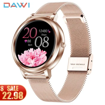 DAWI Smart Hodinky Reloj Inteligente Mujer plne Dotykový Displej Ženy Smartwatch pre Dievčatá Kompatibilný S operačným systémom Android a IOS