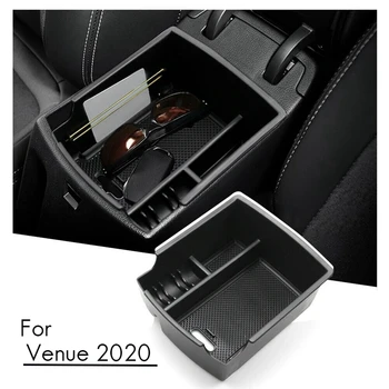 Do roku 2020 Hyundai Miesto konania Auto Centrálnej Konzoly Opierke Úložný Box Palety Zásobník Kontajner s Gumené Rohože
