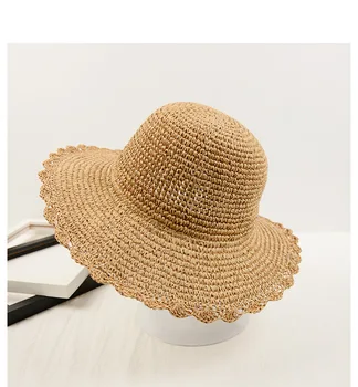 H56 Nový štýl ženy lete slamy slnko klobúk zložky pláž hat