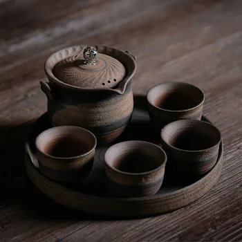 Japonský Surový Tao Yi Hrniec Štyri Šálky Čaju Sada Keramických Kung Fu Čaj Teaware Keramické Čaj Sada Keramických Čaj Nastaviť Cestovné Čaj Nastaviť TeaSet