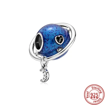 Nové Originálne 925 Strieborný Lesklý Ocean Sky Blue Fox Sova Hviezdy Korálky Fit Pandora Prívesky Náramky Pre Ženy DIY Módne Šperky