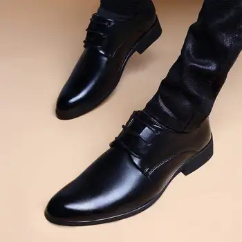 Pánske členkové topánky British business čipky pánske topánky mládež šaty topánky jednoduché, univerzálne, vhodné na jar, leto, jeseň