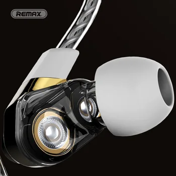 Remax 580 dual pohybe-coil Káblové Slúchadlá Stereo Slúchadlá Basy Headset s Mikrofónom Hlasové Ovládanie Hudby, pre iPhone Xiao