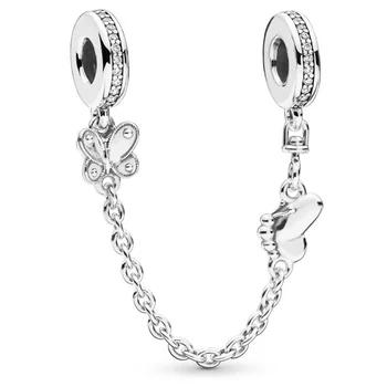 Svieti Eleganciu Inšpiráciu Koruny O Motýle Bezpečnosti Reťazca Korálky Fit Pandora 925 Sterling Silver Kúzlo Náramok DIY Šperky