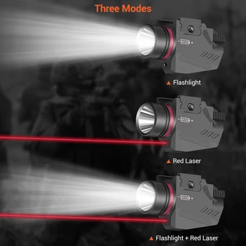 Taktické LED Zbraň Zbraň Svetlo Blesku Red Dot Laserový Zameriavač Military Airsoft Pištoľ Pištoľ Svetlo pre 20 mm Železničnej Mini Pištole, Zbraň,