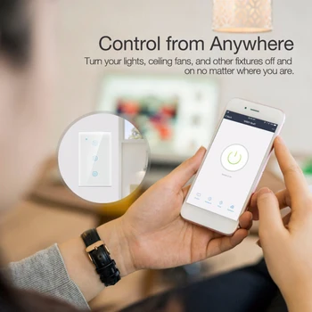 Tuya Wifi Smart Switch NÁS Štandard Č Neutrálny Vodič 1 2 3 4 Gang 100-240V Smart Home Pracuje S Alexa Domovská stránka Google Inteligentný Život