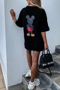 Téma Čierna Nadrozmerná T-Shirt Mickey Mouse