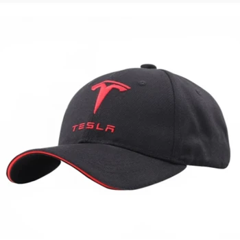 Unisex Bavlna Auto logo výkon šiltovku klobúk Čierne Biele pre Tesla Trucker Spp Snapback Baseball Čiapka Čierna Biela