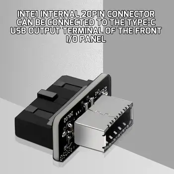 USB3 základná doska.019P/20P TYPU-E 90 Stupňov Adaptér Šasi Port Príslušenstvo Na TYPEC Prednej strane Počítača Plug-in P0N3