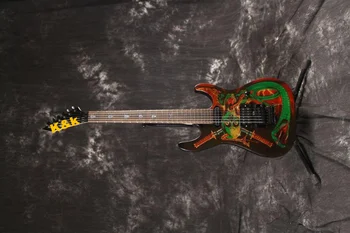 Vysoko Kvalitné 6 String Elektrická Gitara, Mahagónové Telo s Had Obrázok Rosewood Hmatníkom Vody Transfer Tlač Lesklý Povrch