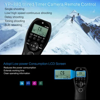 YouPro YP-880 S2 Fotoaparát Káblové Uzávierky Vydania Časovač, Diaľkové Ovládanie LCD Displej pre Sony A58 A7R A7 A7II A7RII A6000 ZRKADLOVKY