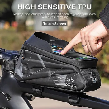 ZÁPAD CYKLISTIKA Cyklistické tašky 6.0-7.2 Inch Phone Bag Nepremokavé Predný Rám Cyklistická Taška Citlivý Dotykový Displej MTB Bike Príslušenstvo